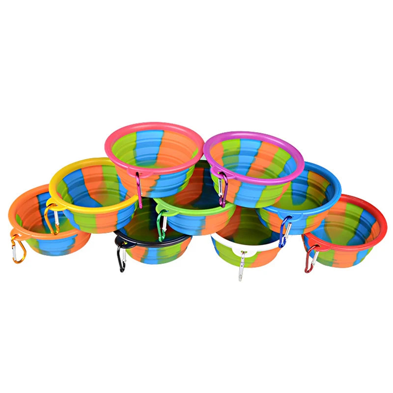 Multi-colour Camouflage Portable Bowl with Carabina Water/Food