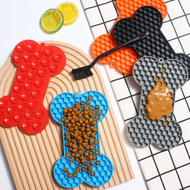 Bone Shape Silicone Licking Mat