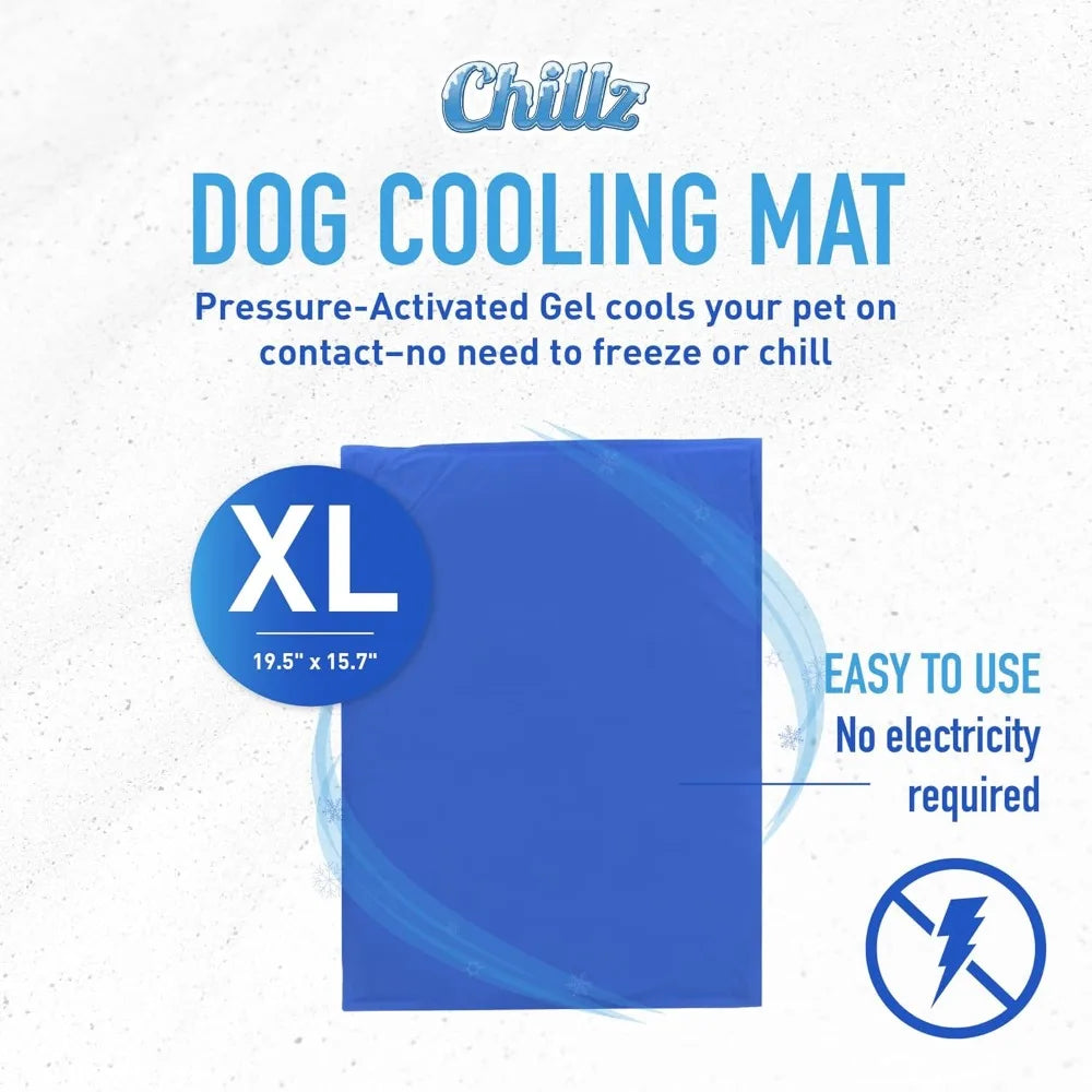 Chillz Dog Cooling Mat, Extra Large - Pressure Activated Cooling Mat for Dogs - No Water, Electricity or Refrigeration Needed