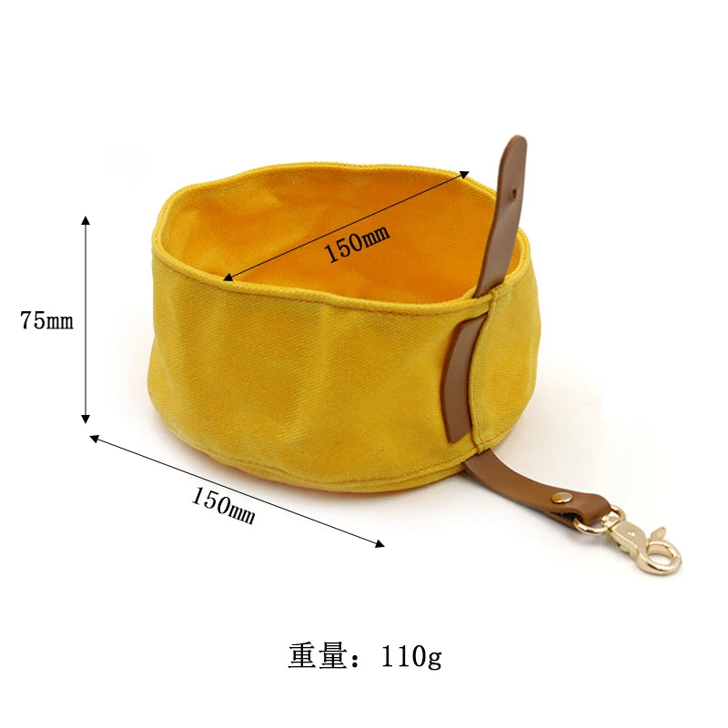 Folding waterproof canvas Portable Dog Bowl 1000ml