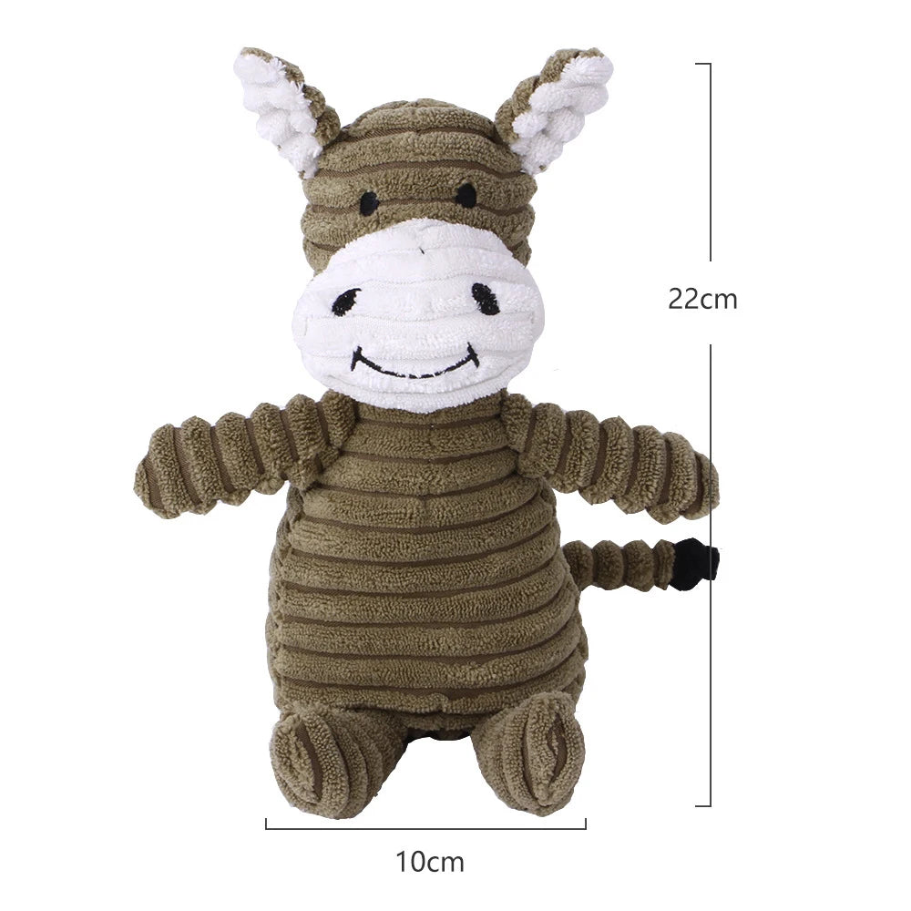 Dog Toy Animals Shape Bite Resistant Squeaky Toys Corduroy