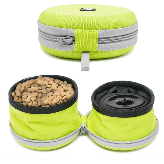 Dog Travel Bowl Feeder and Drinking 2 in 1Bowl