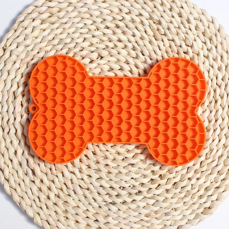 Bone Shape Silicone Licking Mat