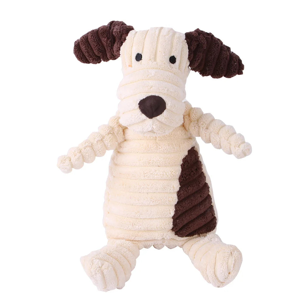 Dog Toy Animals Shape Bite Resistant Squeaky Toys Corduroy