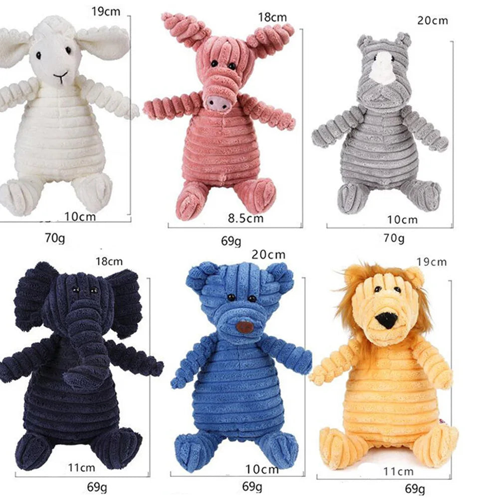 Dog Toy Animals Shape Bite Resistant Squeaky Toys Corduroy